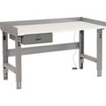 Global Equipment Workbench w/ ESD Square Edge Top   Drawer, 48"W x 30"D, Gray 318683
